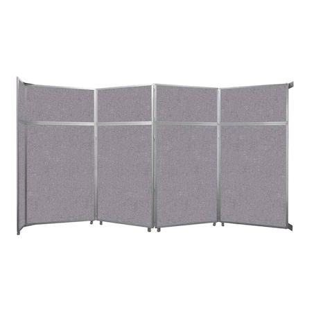 Versare Operable Wall Folding Room Divider 15'7" x 8'5-1/4" Cloud Gray Fabric 1070408